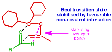 Boat transition state for boron-mediated aldol reaction of a methyl ketone
