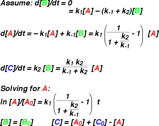 Steady states and chemical equilibria